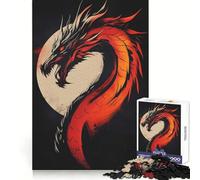 Red Dragon Illustration 1000 Piece Jigsaws for Teenagers Puzzle Boost Memory Quiet Calm Premium Cut Heartfelt Gift (38x26cm)