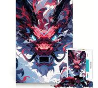 Red Dragon Illustration Jigsaw Puzzle for Teenagers 1000 Pieces Clear Logic Toy Slow Enjoy Perfect Cut Bday Surprise (50x75cm)