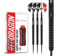 RED DRAGON Jamie Hughes Tungsten Steel Tip Darts Set With Flights & Shafts, 24g