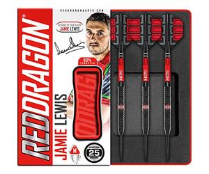 RED DRAGON Jamie Lewis SE 25 Gram Premium Tungsten Darts Set with Flights and Stems