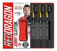RED DRAGON Jonny Clayton Oxide Edition 23g Steel Tip Darts - 90% Tungsten Darts Set, Professional 23g Tungsten Darts, Precision Barrels with Flights & Stems, Pro Darts