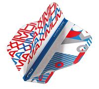 RED DRAGON Josh Payne Maximum Hardcore Stack White and Blue Dart Flights - 3 Sets Per Pack (9 Flights in Total)