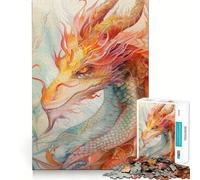 Red Dragon Legendary Jigsaw Puzzles for Teenagers 1000 Piece Thought Toy Calm Escape Precise Edge Amazing Present (38x26cm)