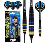 RED DRAGON Luke Humphries Coolhand 20G Brass Softip Darts Set with flights and Shafts (Stems)
