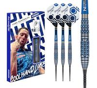 RED DRAGON - Luke Humphries TX1 Series | Professional Steel Tip 90% Tungsten Darts Set - Includes Dart Flights & Stems | Professional Player Edition (Silver/Blue, 25G, TX5)