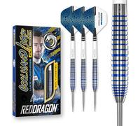 RED DRAGON Luke Humphries TX3 Cool Blue SE 24 Gram Premium Tungsten Steeltip Darts Set with Flights and Stems