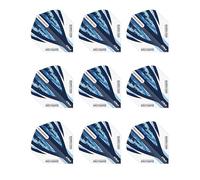 RED DRAGON Luke Humphries White and Blue Hardcore Standard Dart Flights 3 Sets Per Pack (9 Dart Flights in total)