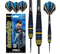 RED DRAGON Luke Humphries World Champion 20G Brass Steeltip Darts Set with flights and Shafts (Stems)