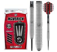 WINMAU Maverick 21 Gram Professional Steeltip Tungsten Darts Set with Flights and Stems (Shafts)