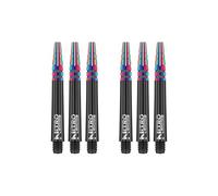 RED DRAGON Nitrotech Ionic Intermediate Black Dart Stems - 2 sets per pack (6 stems in total)