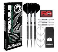 RED DRAGON Pegasus Professional 80% Tungsten Darts Set Available in Steel Tip 22g darts | Amazon Exclusive Dart Set with Flights, Stems (Shafts) and Case