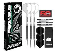 RED DRAGON Pegasus Professional 80% Tungsten Darts Set Available in Steel Tip 24g darts | Amazon Exclusive Dart Set with Flights, Stems (Shafts) and Case