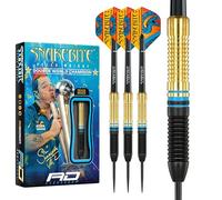 RED DRAGON Peter Wright Snakebite Brass Darts Set with Dart Flights and Dart Shafts (Stems)