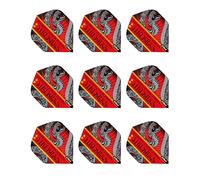 RED DRAGON Peter Wright Snakebite Hardcore Ionic Red & Grey Standard Dart Flights - 3 sets per pack (9 dart flights in total)