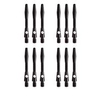 RED DRAGON Razor Edge Anodised Short Aluminium Stems - Black - 4 sets per pack (12 Stems in total)