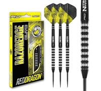 RED DRAGON Razor Edge Elite 90% Tungsten Darts Set - PVD Re-Cut Razor Edge Grip with Hardcore Flights & Nitrotech Polycarbonate Stems