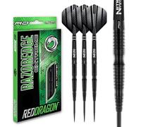 RED DRAGON Razor Edge Extreme 21g Professional 90% Tungsten Steel Tip Darts Set - Razor Edge Grip with Hardcore Flights & Nitrotech Stems