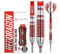 Red Dragon Reflex Darts | 90% Tungsten | Classic Parallel Ring Grip | Red Dragon Steel Tip Darts 26g | Red Dragon Darts