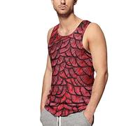 Red Dragon Scales Men's Muscle Tank Tops Print Sleeveless T Shirts Workout Fitness Tee Undershirts 2XL