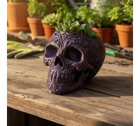 Red Dragon Seeds Purple Galaxy Skull Planter - 3D Printed Decorative Head Pot with Silver Speckles - Cosmic Gothic Planter for Succulents, Cacti & Houseplants - Unique Space-Themed Home Décor Gift