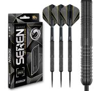 RED DRAGON Darts - Seren Onyx 1 24g - 90% Tungsten Professional Steel tip Darts Set with Dart Flights and Dart Shafts (Stems)