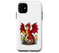Red Dragon Stood Amongst Daffodils Case for iPhone 11