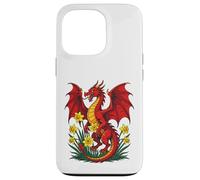 Red Dragon Stood Amongst Daffodils Case for iPhone 13 Pro