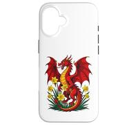 Red Dragon Stood Amongst Daffodils Case for iPhone 16