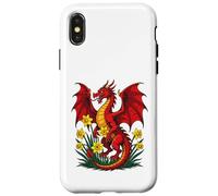 Red Dragon Stood Amongst Daffodils Case for iPhone X/XS
