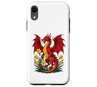 Red Dragon Stood Amongst Daffodils Case for iPhone XR