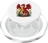 Red Dragon Stood Amongst Daffodils PopSockets PopGrip for MagSafe