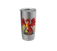 Red Dragon Stood Amongst Daffodils Stainless Steel Insulated Tumbler