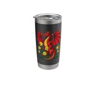 Red Dragon Stood Amongst Daffodils Stainless Steel Insulated Tumbler