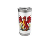 Red Dragon Stood Amongst Daffodils Stainless Steel Insulated Tumbler