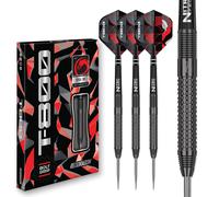 RED DRAGON T-800 90% Tungsten Darts Set - Sport-Engineered Milled Grip & Stealth Finish with Hardcore Flights & Nitrotech Stems