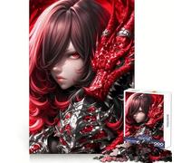 Red Dragon ﹨u Warrior Anime Girl Jigsaw Puzzles for Adults1000 Piece Mind Skill Group Joy Quality Edge Art Collection Piece (38x26cm)
