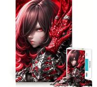 Red Dragon ﹨u Warrior Anime Girl Jigsaw Puzzles for Adults1000 Piece Mind Skill Group Joy Quality Edge Art Collection Piece (38x26cm)