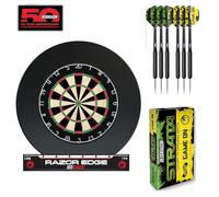 RED DRAGON Ultimate Dart Board, Surround Ring, and Strata Darts Bundle