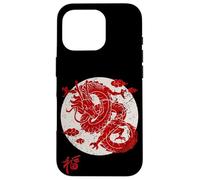 Red Dragon White Rising Sun Chinese Strength Symbol Case for iPhone 16 Pro