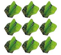 RED DRAGON Yin Yang Double Sided Green & Black Standard Dart Flights 3 Sets Per Pack (9 Dart Flights in total)