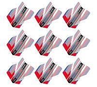 RED DRAGON Yin Yang Double Sided Red, White & Blue Standard Dart Flights 3 Sets Per Pack (9 Dart Flights in total)