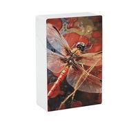 Red Dragonfly Cigarette Case - Portable Cigarette Box Lightweight Holder Case for Travel Waterproof Plastic Cigarettes Boxes Pocket Size Storage Box for 20 Cigarettes