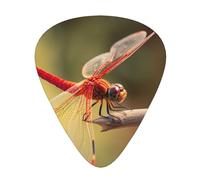 Red dragonfly Printed Guitar Picks 12-Piece Set - Comfortable, Versatile Plectrum for All Guitar Styles & Players