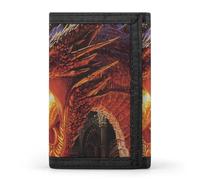Red Dragons Breathing Fire Casual Mens Credit Card Holder Wallets for Women Slim Durable Purse with ID Window