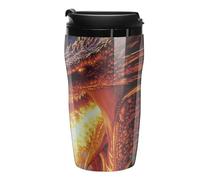 Red Dragons Breathing Fire Coffee Cup Travel Mug with Leakproof Lid Double Wall Tumbler Water Bottle 250ml