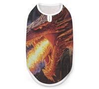Red Dragons Breathing Fire Dog And Cat Clothes Pet Summer Sleeveless T Shirt Basic Vest L