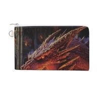 Red Dragons Breathing Fire Portable Canvas Coin Purse Fashion Pencil Case Travel Makeup Bag