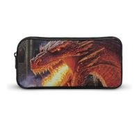 Red Dragons Breathing Fire Simple Pencil Case Big Capacity Pouch Box Travel Makeup Bag