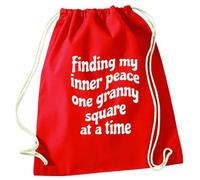 Red Drawstring Bag Finding My Inner Peace One Granny Square at a Time | Cotton