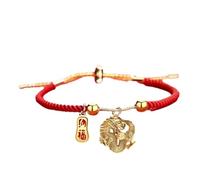 Red Drawstring Bracelet Dragon Pendant Drawstring Fortune Bracelet | Red String Bracelet for Men for Women Men Elderly Boys Girls Present